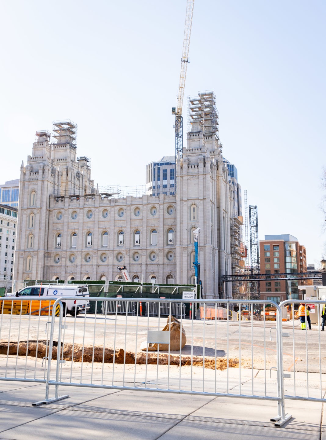 Temple Square renovations in full swing as Conference approaches The