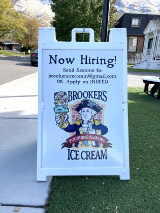 Brookers hiring sign