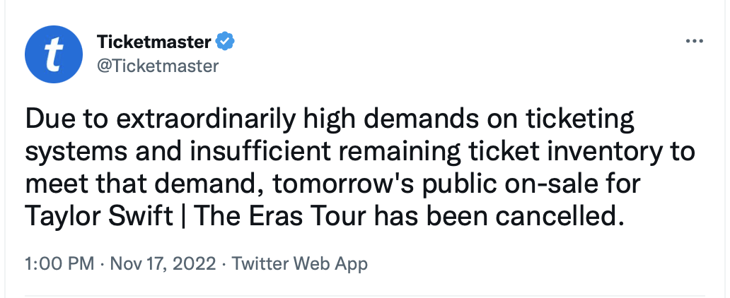 eras tour sale cancelled